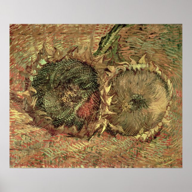 Poster Vincent van Gogh | Deux tournesols coupés, 1887 (Devant)