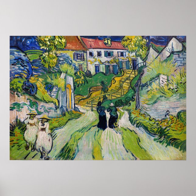 Poster Vincent van Gogh - Escalier à Auvers (Devant)