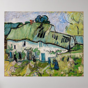 Poster Vincent van Gogh - Farmhouse with Two Figures
