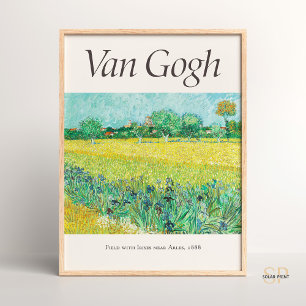 Poster Vincent van Gogh Field avec Irises Art Imprimer Re