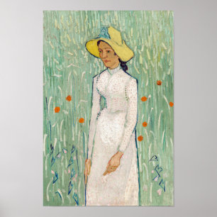 Poster Vincent van Gogh - Fille en blanc