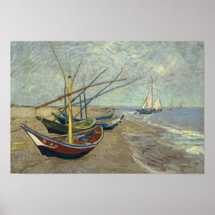 Poster Vincent van Gogh - Fishing Boats on the Beach
