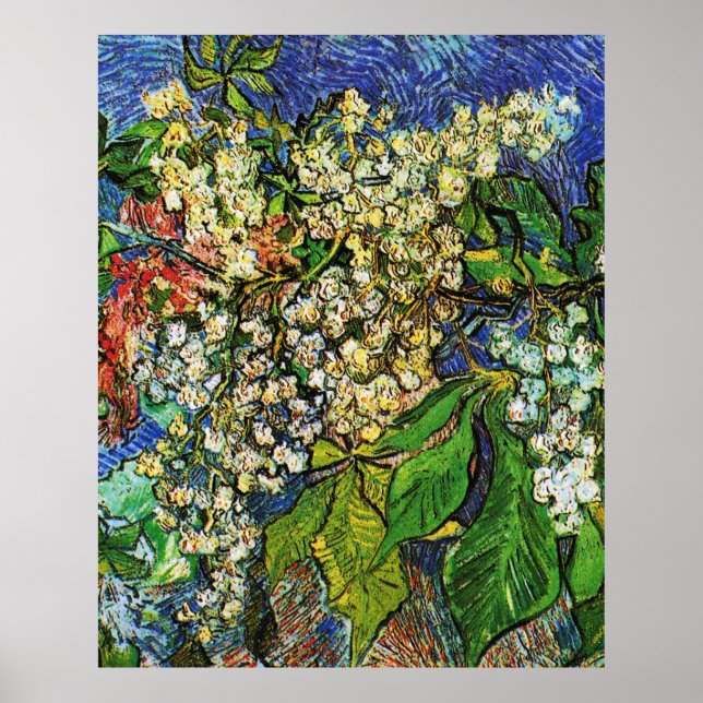 Poster Vincent van Gogh - Fleur de branches de châtaignes (Devant)