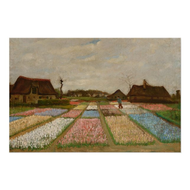 Poster Vincent van Gogh  Flower Beds in Holland, c. 1883 (Devant)