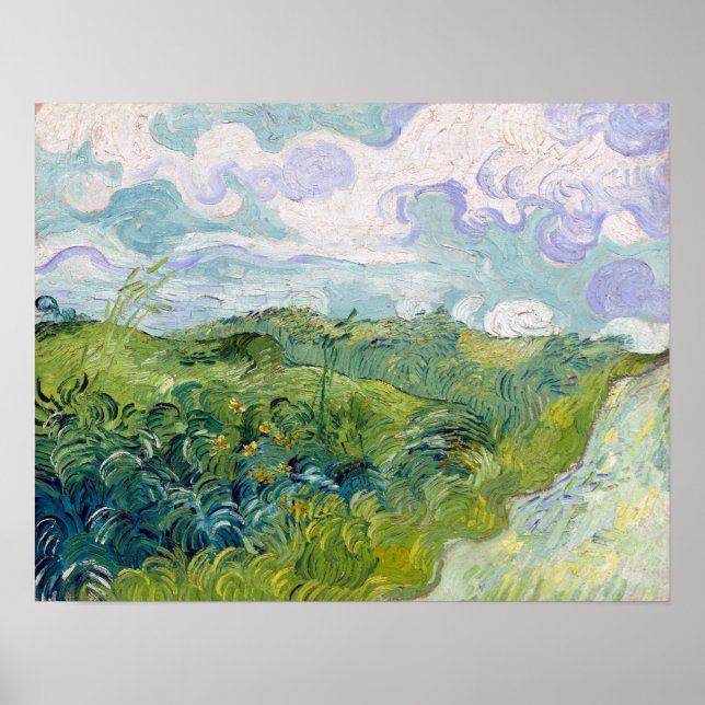 Poster Vincent van Gogh Green Blé Fields, Auvers (Devant)