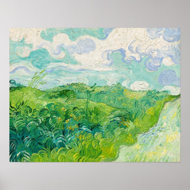 Poster Vincent van Gogh - Green Wheat Field, Auvers (Devant)