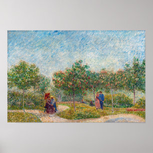 Poster Vincent van Gogh - Jardin à Montmarte avec amoureu