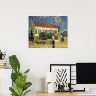 Poster Vincent van Gogh - La maison blanche la nuit