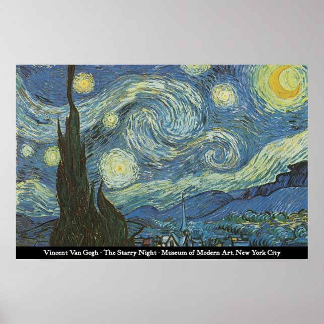 Poster Vincent Van Gogh - La nuit étoilée (Devant)