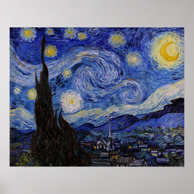 Poster Vincent Van Gogh - La nuit étoilée (Devant)