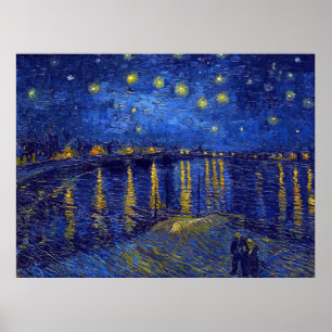 Poster Vincent Van Gogh, La nuit étoilée peinture
