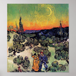 Poster Vincent Van Gogh - Landscape With Couple Fine Art