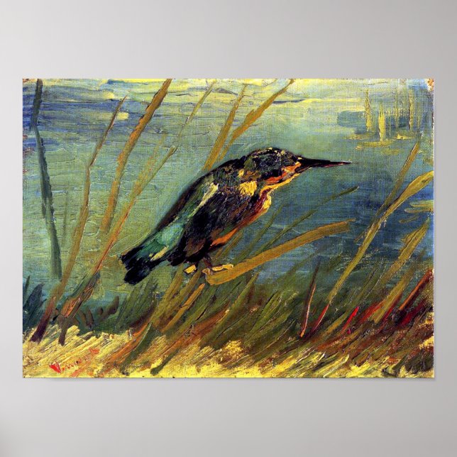 Poster Vincent Van Gogh - Le martin-pêcheur - Oiseau (Devant)