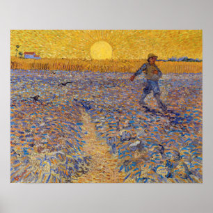 Poster Vincent van Gogh - Le Semeur au soleil couchant