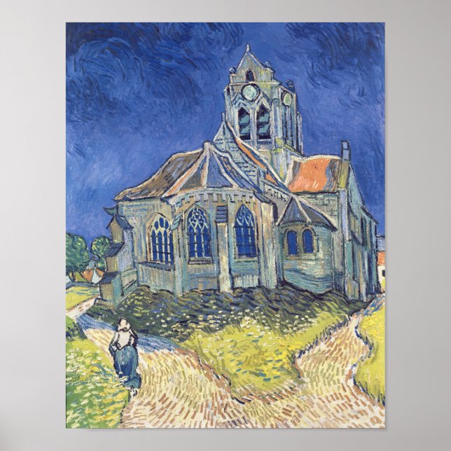 Poster Vincent van Gogh | L'église d'Auvers-sur-Oise (Devant)