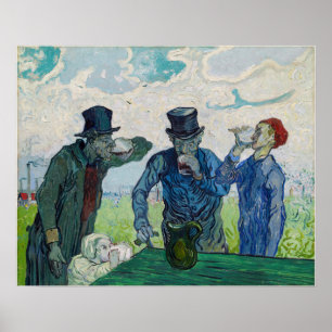 Poster Vincent van Gogh - Les buveurs, après Daumier