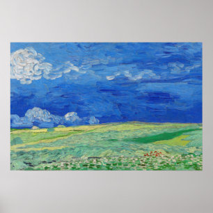 Poster Vincent van Gogh - Les champs de roues sous Thunde