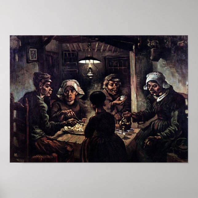 Poster Vincent Van Gogh - Les mangeurs de pommes de terre (Devant)