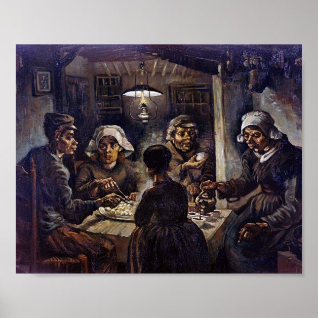 Poster Vincent Van Gogh Les mangeurs de pommes de terre A (Devant)