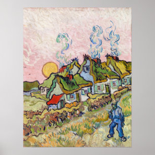 Poster Vincent van Gogh - Maisons et figure