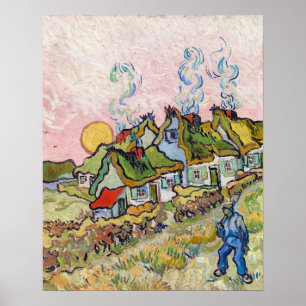 Poster Vincent van Gogh - Maisons et Personnage