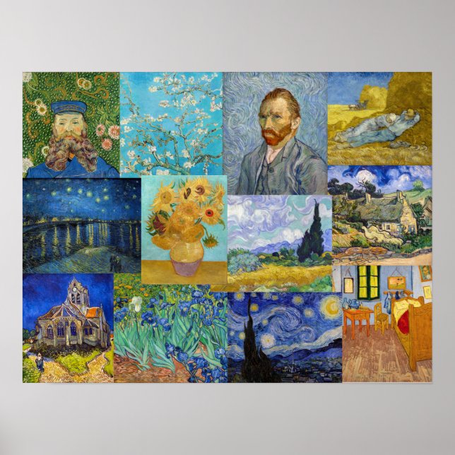 Poster Vincent Van Gogh - Masterpieces Patchwork (Devant)