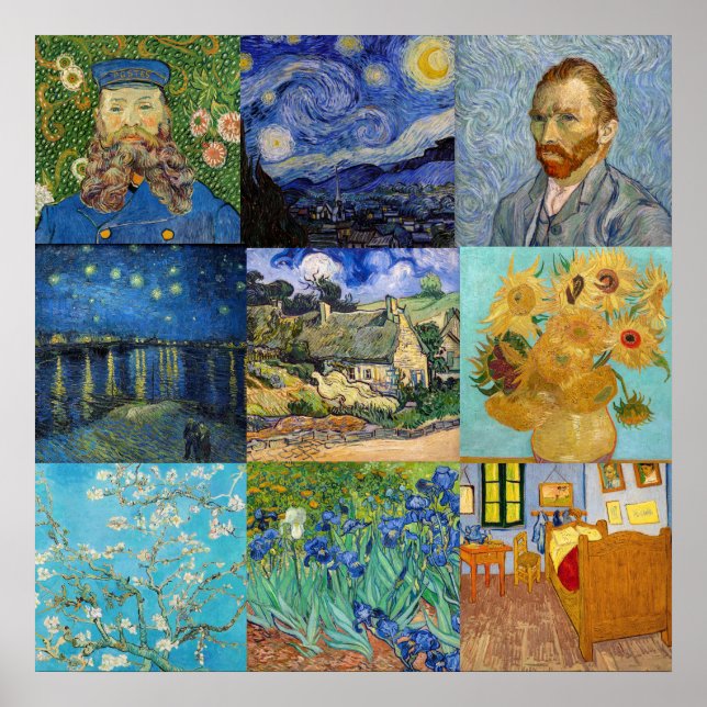 Poster Vincent Van Gogh - Masterpieces Patchwork (Devant)