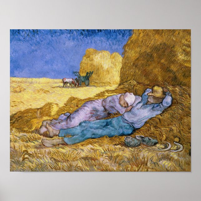 Poster Vincent van Gogh | Midi, La Siesta, après Millet (Devant)