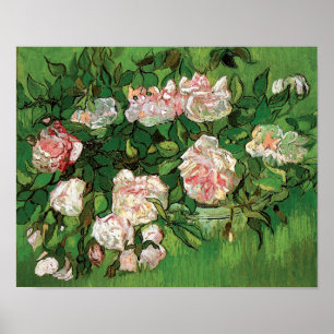 Poster Vincent Van Gogh - Nature morte Roses roses Beaux-