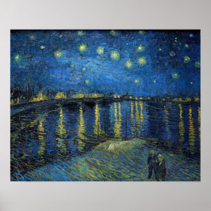 Poster Vincent Van Gogh - Nuit étoilée sur le Rhône