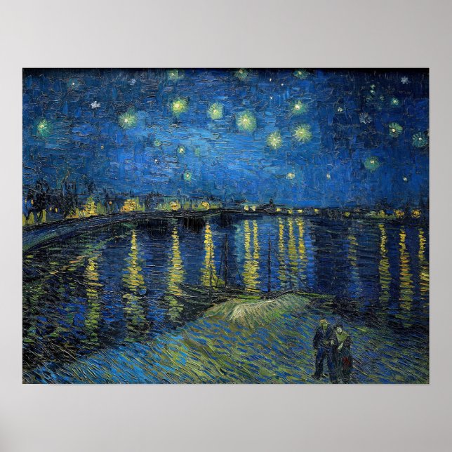 Poster Vincent Van Gogh - Nuit étoilée sur le Rhône (Devant)