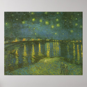 Poster Vincent van Gogh - Nuit étoilée sur le Rhône