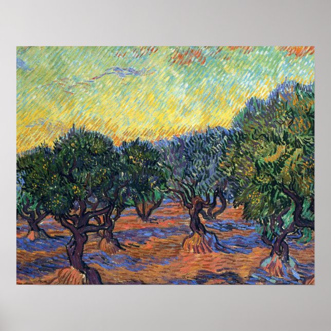 Poster Vincent Van Gogh Olive Grove Impressionnisme Art (Devant)