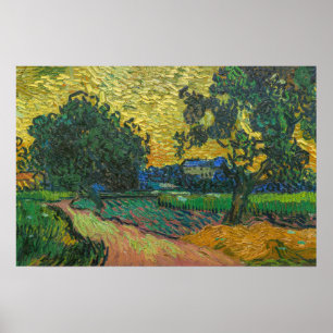 Poster Vincent van Gogh - Paysage au Crépuscule