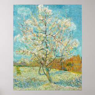 Poster Vincent van Gogh - Poche rose en fleurs