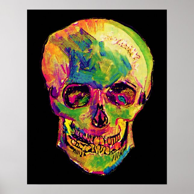 Poster Vincent Van Gogh - Pop Art Halloween Crâne (Devant)