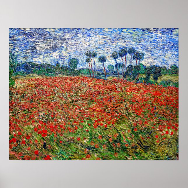 Poster Vincent van Gogh - Poppy Field (Devant)