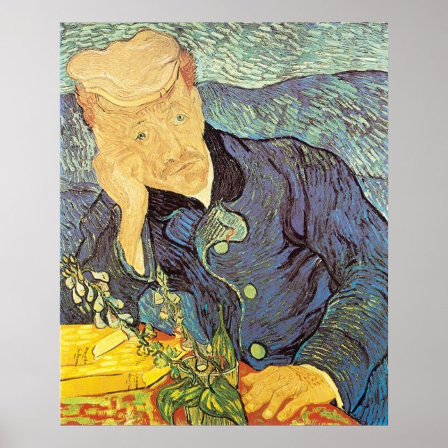 Poster Vincent van Gogh - Portrait du Docteur Gachet (Devant)