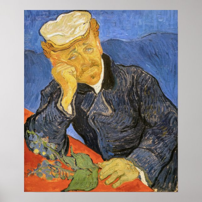 Poster Vincent Van Gogh - Portrait du Docteur Paul Gachet (Devant)