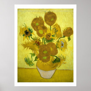 Poster Vincent Van Gogh Quinze Tournesols Dans Un Vase Po