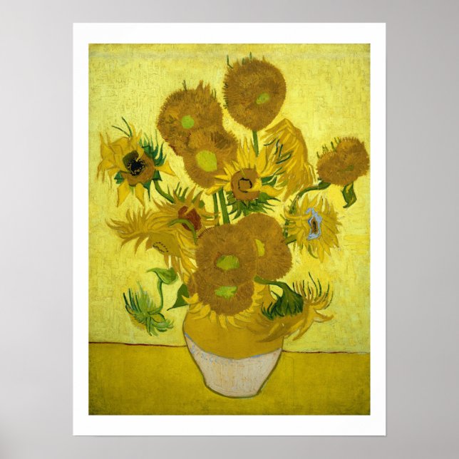 Poster Vincent Van Gogh Quinze Tournesols Dans Un Vase Po (Devant)