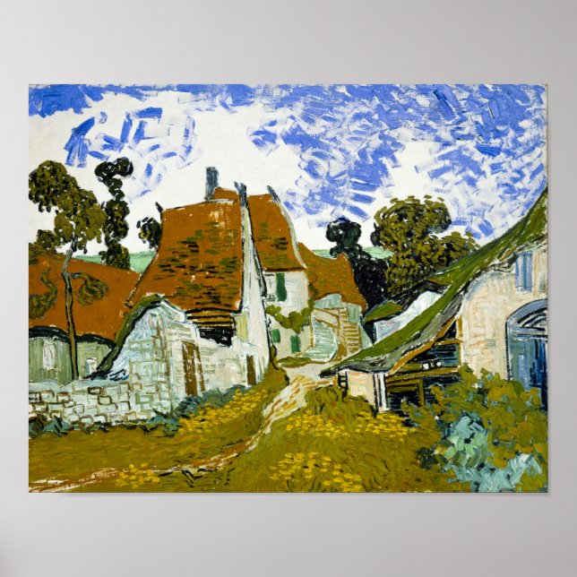Poster Vincent van Gogh : Rue à Auvers-sur-Oise (Devant)