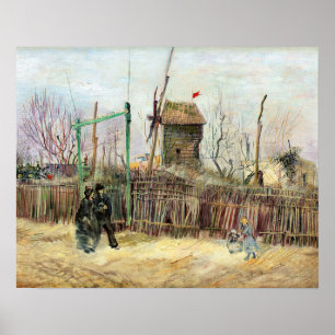 Poster Vincent van Gogh - Scène de rue à Montmartre