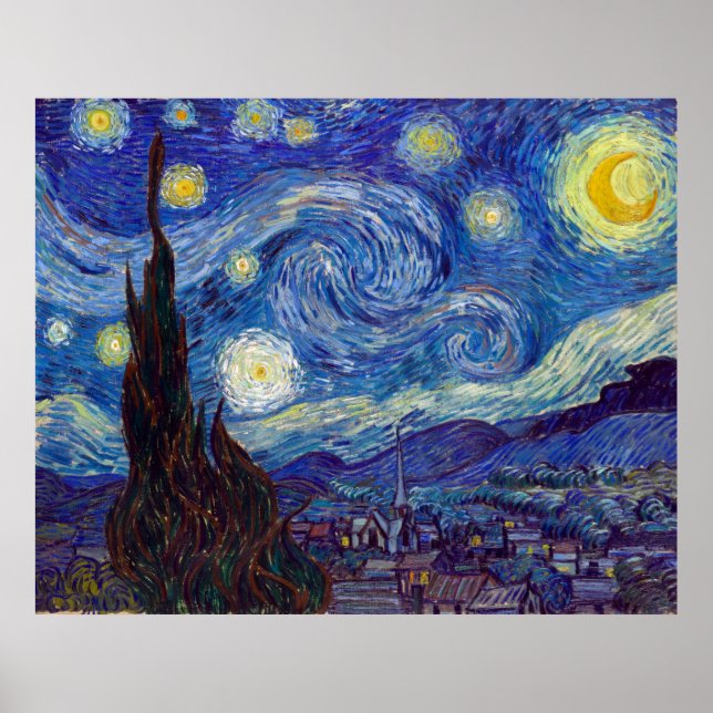 Poster VINCENT VAN GOGH - Starry night 1889 (Devant)