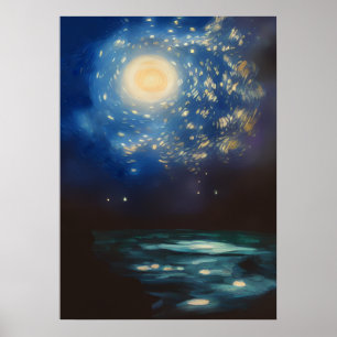 Poster Vincent Van Gogh Starry Nuit dans l'océan