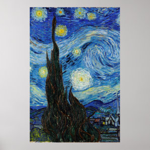 Poster Vincent Van Gogh Starry Nuit Vintage Art