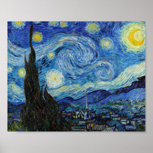 Poster Vincent Van Gogh Starry Nuit Vintage Art