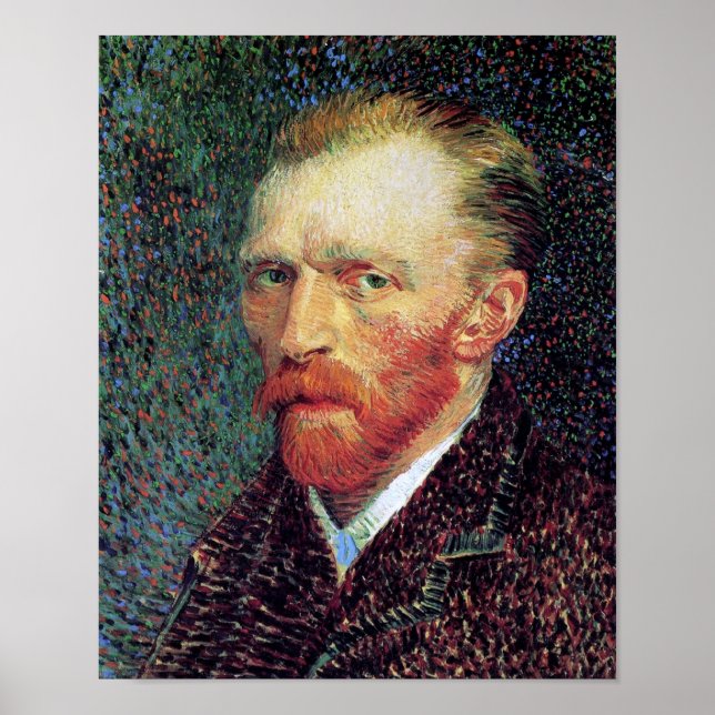 Poster Vincent Van Gogh - Style Pointillisme Autoportrait (Devant)