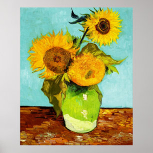Poster Vincent Van Gogh Trois Tournesols Dans Un Vase