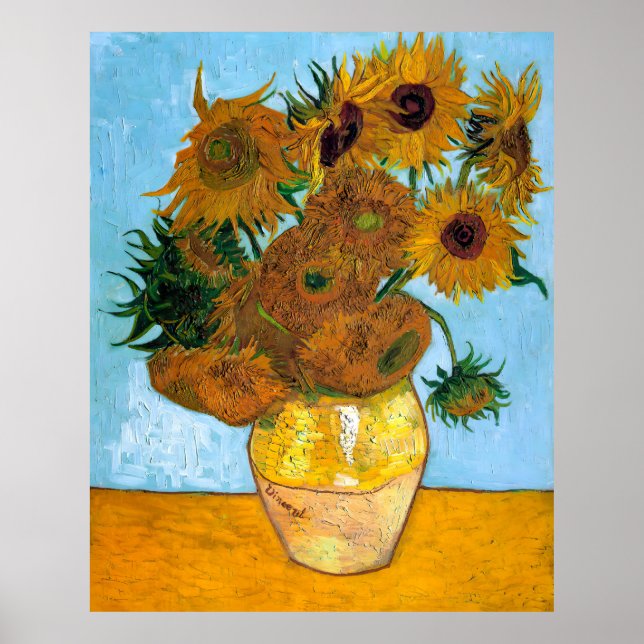 Poster Vincent van Gogh, Vase avec douze tournesols (Devant)